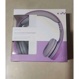 Ativa On-Ear Wired Headphones Purple Wirh Cable